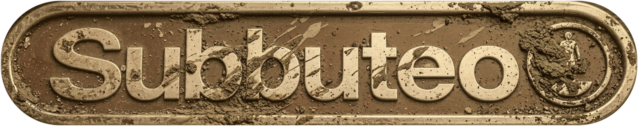 Subbuteo logo covered in mud